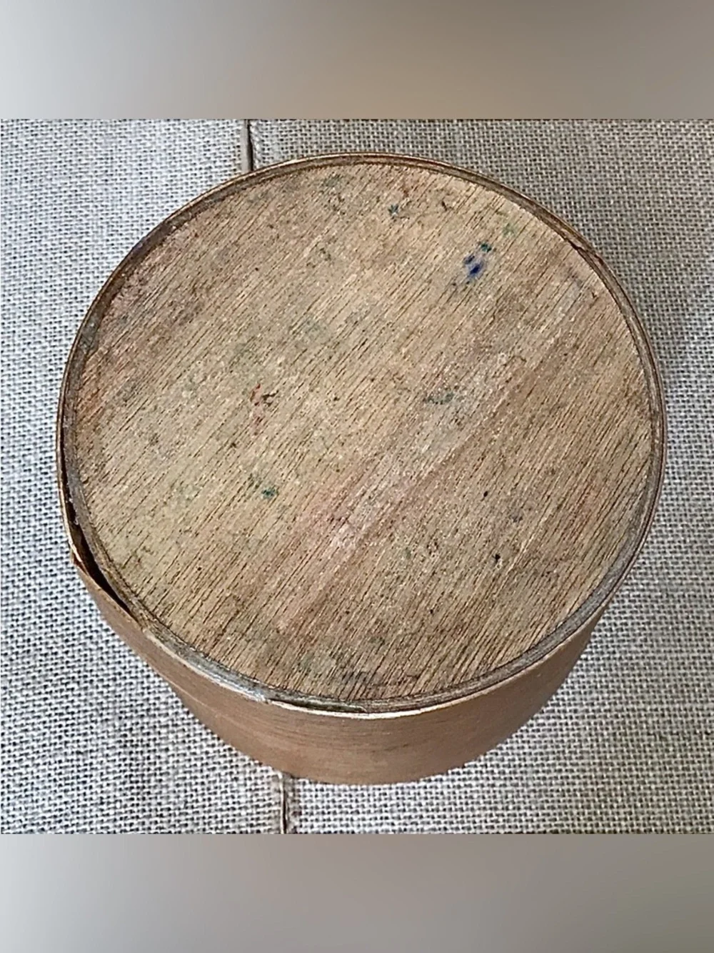 Primitive Wood Cookie Jar Firkin Bucket Rustic Farmhouse Cottagecore DAMAGED